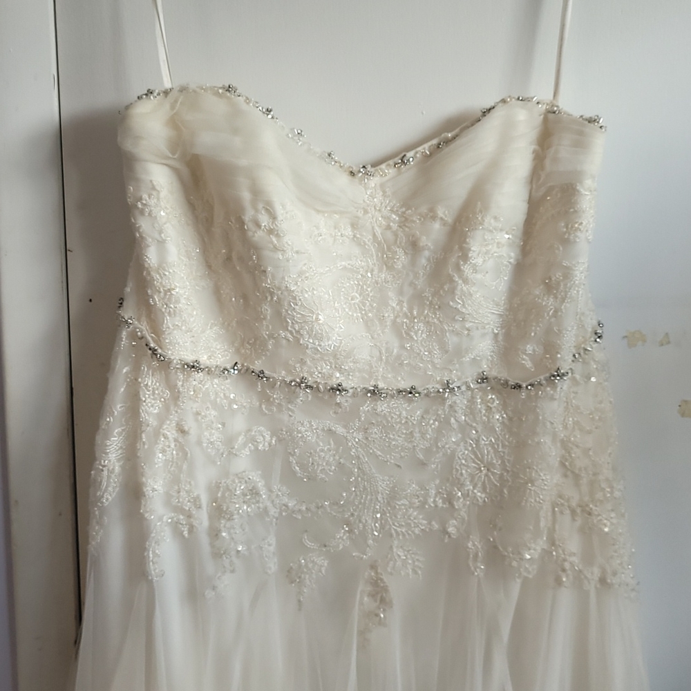 David's Bridal ivory wedding dress - Picture 3 of 8